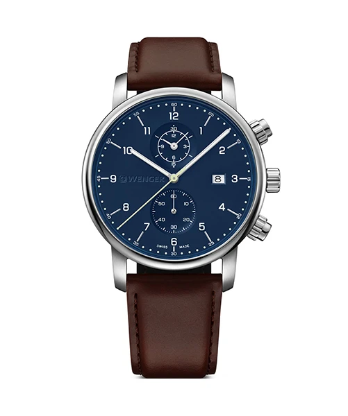 WENGER URBAN CLASSSIC CHRONO BLUE – BROWN 42mm