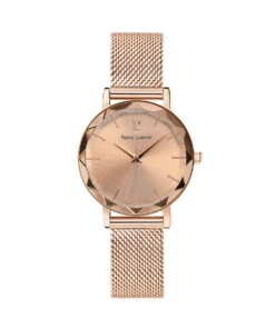 PIERRE LANNIER MULTIPLES ROSE GOLD MILANESE STEEL WATCH