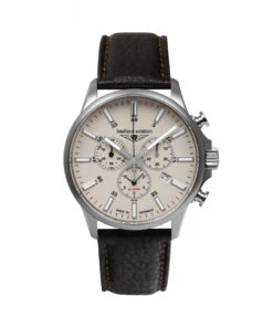 BAUHAUS WATCH AVIATION DARK BROWN LEATHER CHRONOGRAPH