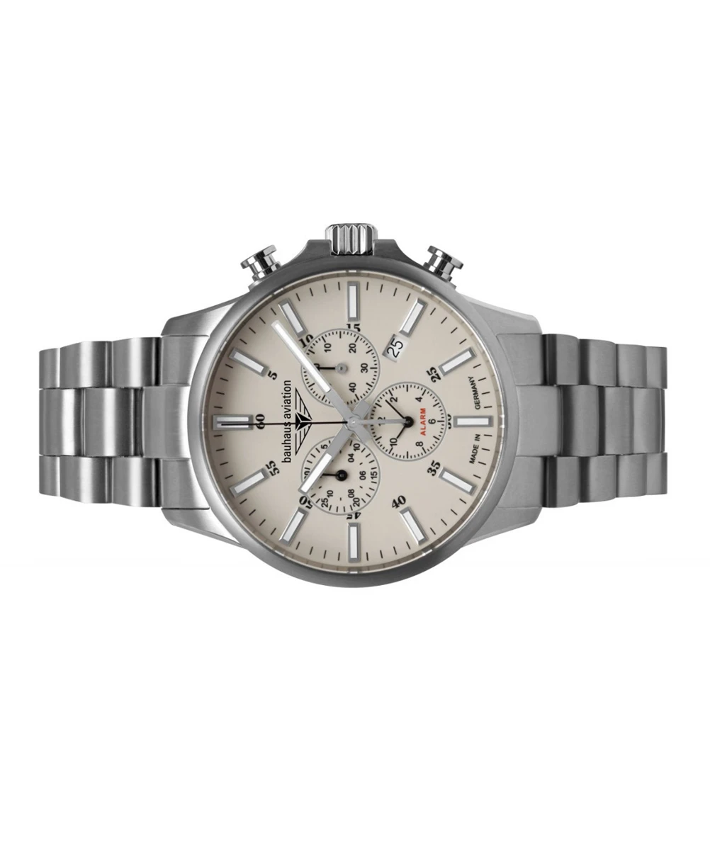 BAUHAUS WATCH AVIATION SILVER CHRONOGRAPH – Image 3