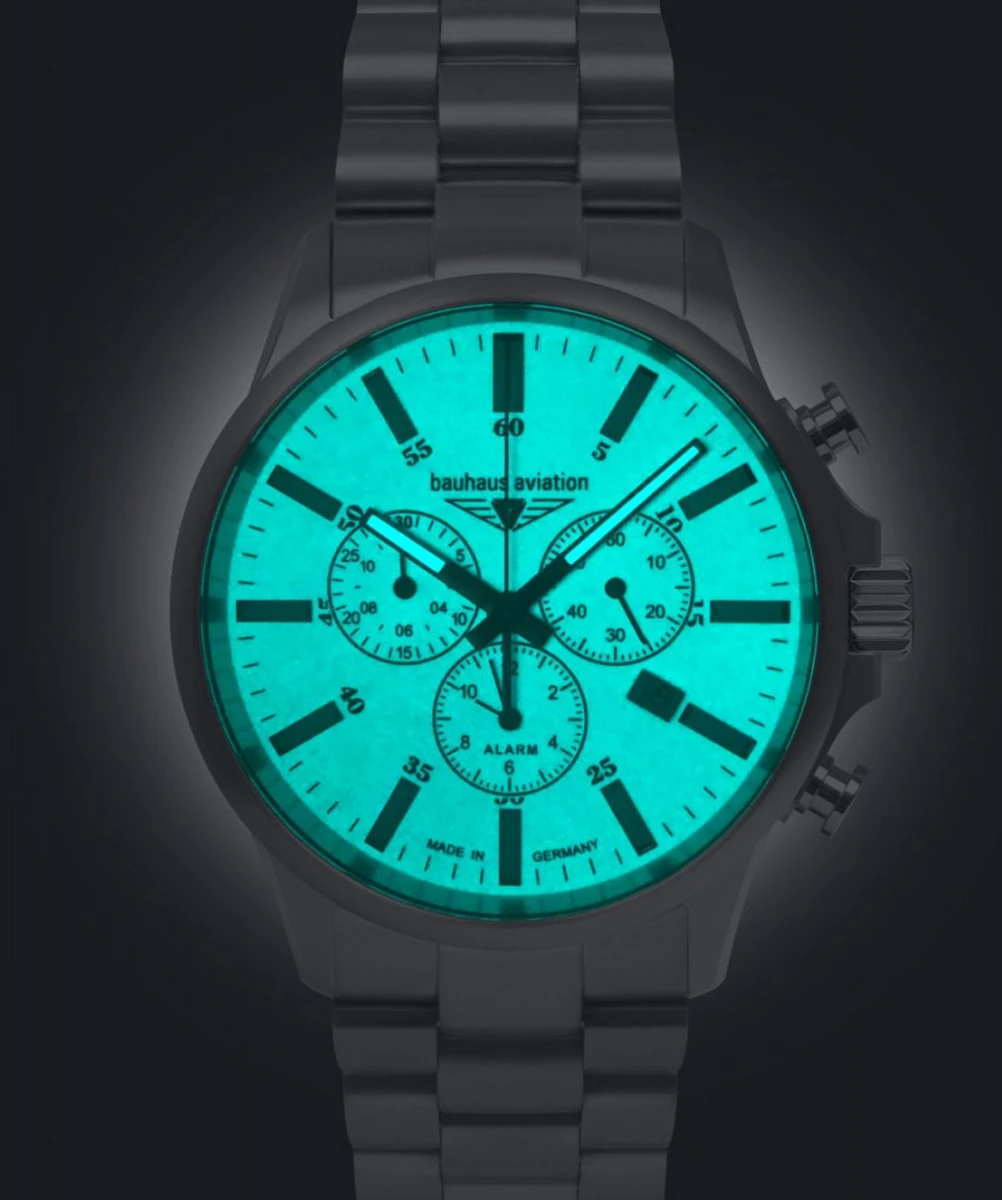 BAUHAUS WATCH AVIATION SILVER CHRONOGRAPH – Image 2