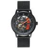 PIERRE LANNIER PADDOCK BLACK MILANESE STEEL WATCH