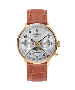 ZEPPELIN WATCH LZ 129 HINDENBURG MOONPHASE WOMEN BROWN