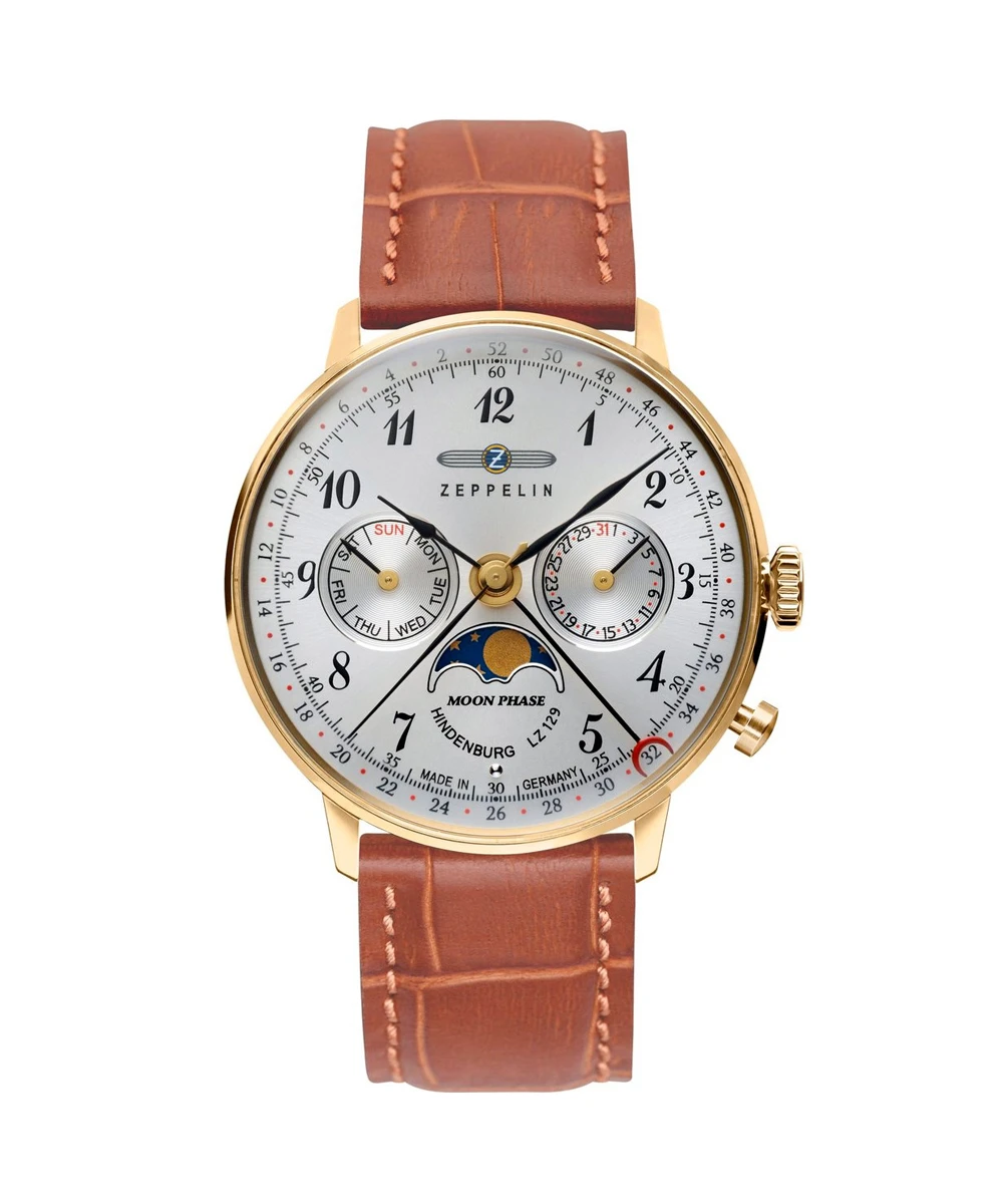 ZEPPELIN WATCH LZ 129 HINDENBURG MOONPHASE WOMEN BROWN