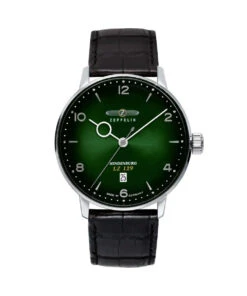 ZEPPELIN WATCH LZ 129 HINDENBURG MEN BLACK LEATHER