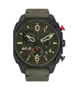 AVI-8 WATCH HAWKER HUNTER RETROGRADE GREEN