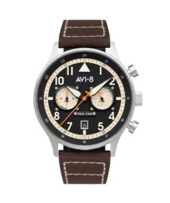 AVI-8 WATCH HAWKER HURRICANE DUAL TIME BROWN