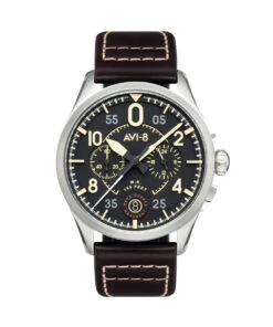 AVI-8 WATCH SPITFIRE LOCK MIDNIGHT OAK CHRONOGRAPH BROWN