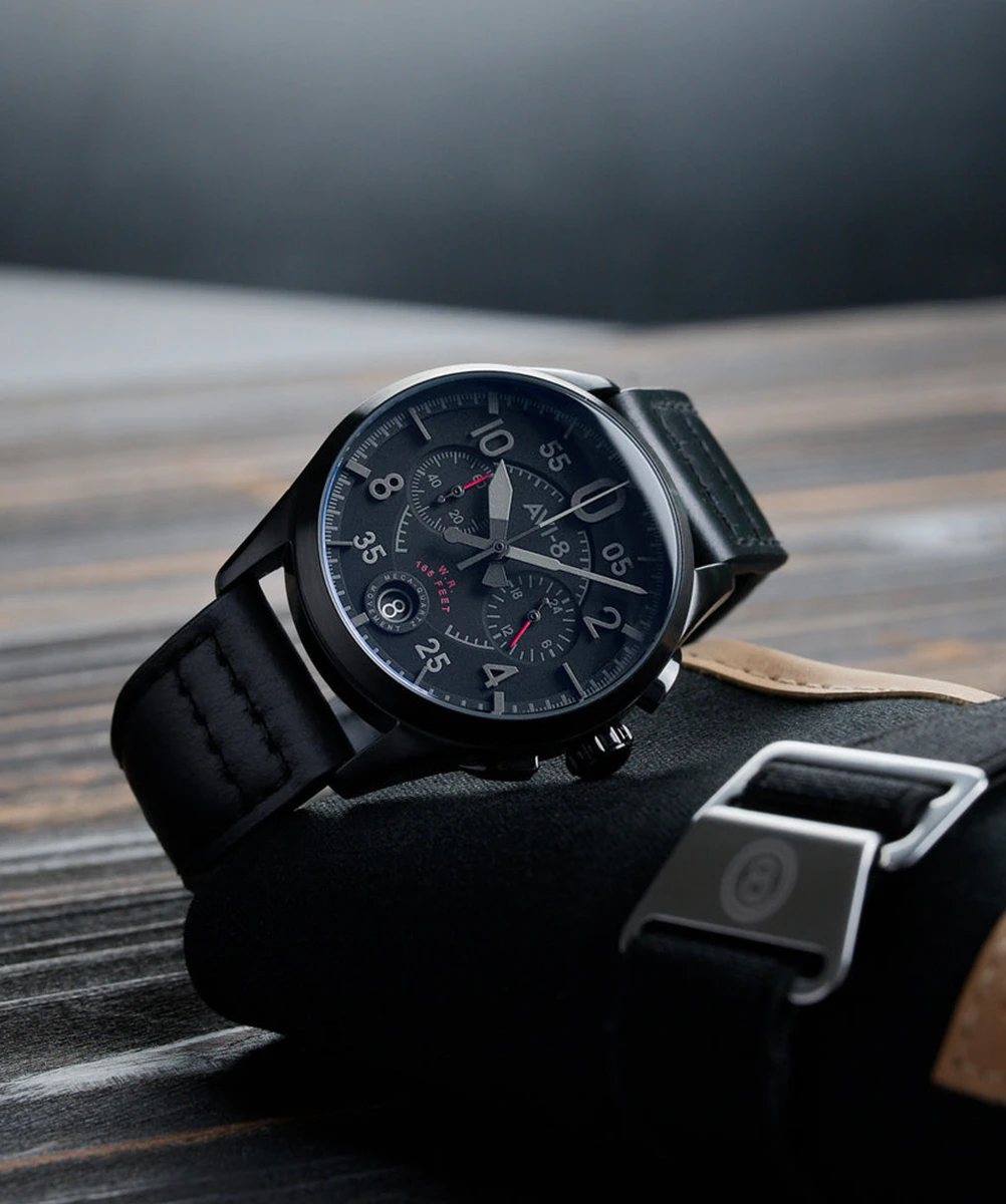 AVI-8 WATCH SPITFIRE LOCK CHRONOGRAPH SLATE BLACK – Image 3