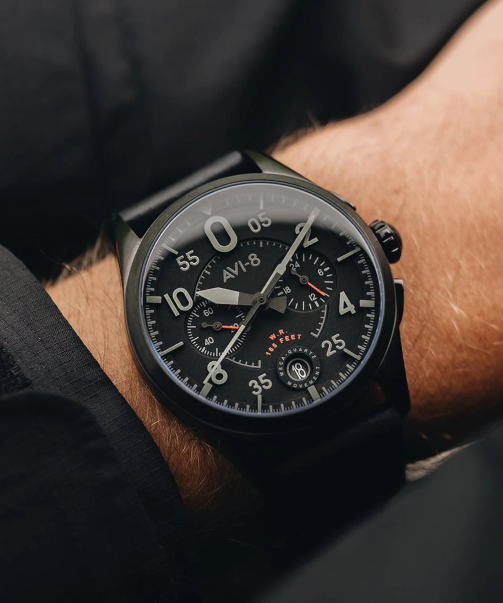 AVI-8 WATCH SPITFIRE LOCK CHRONOGRAPH SLATE BLACK – Image 4