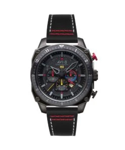 AVI-8 WATCH HAWKER HUNTER DUAL TIME CHRONOGRAPH BLACK