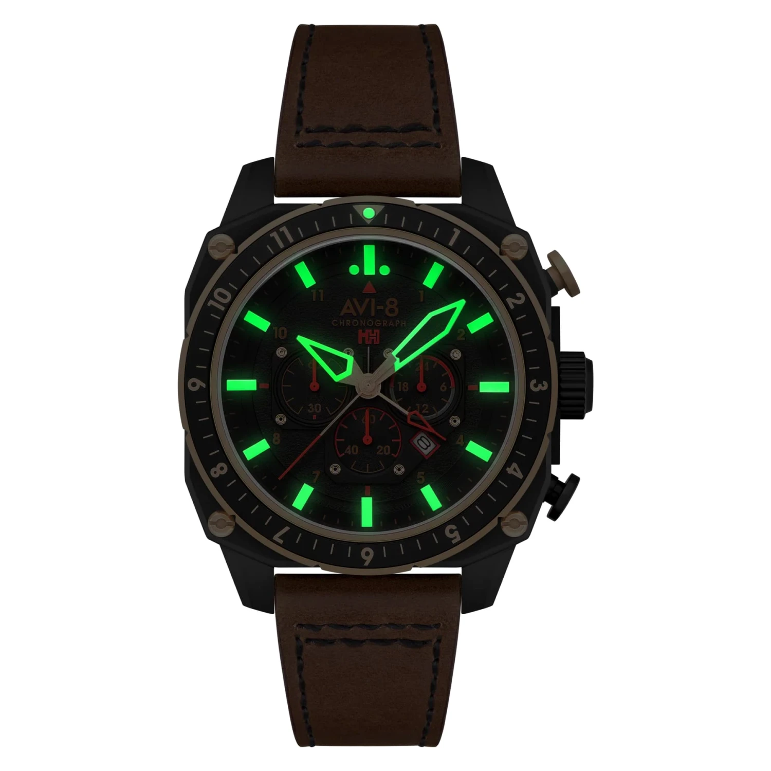 AVI-8 HAWKER ATLAS DUAL TIME CHRONOGRAPH JADE BLACK – Image 4