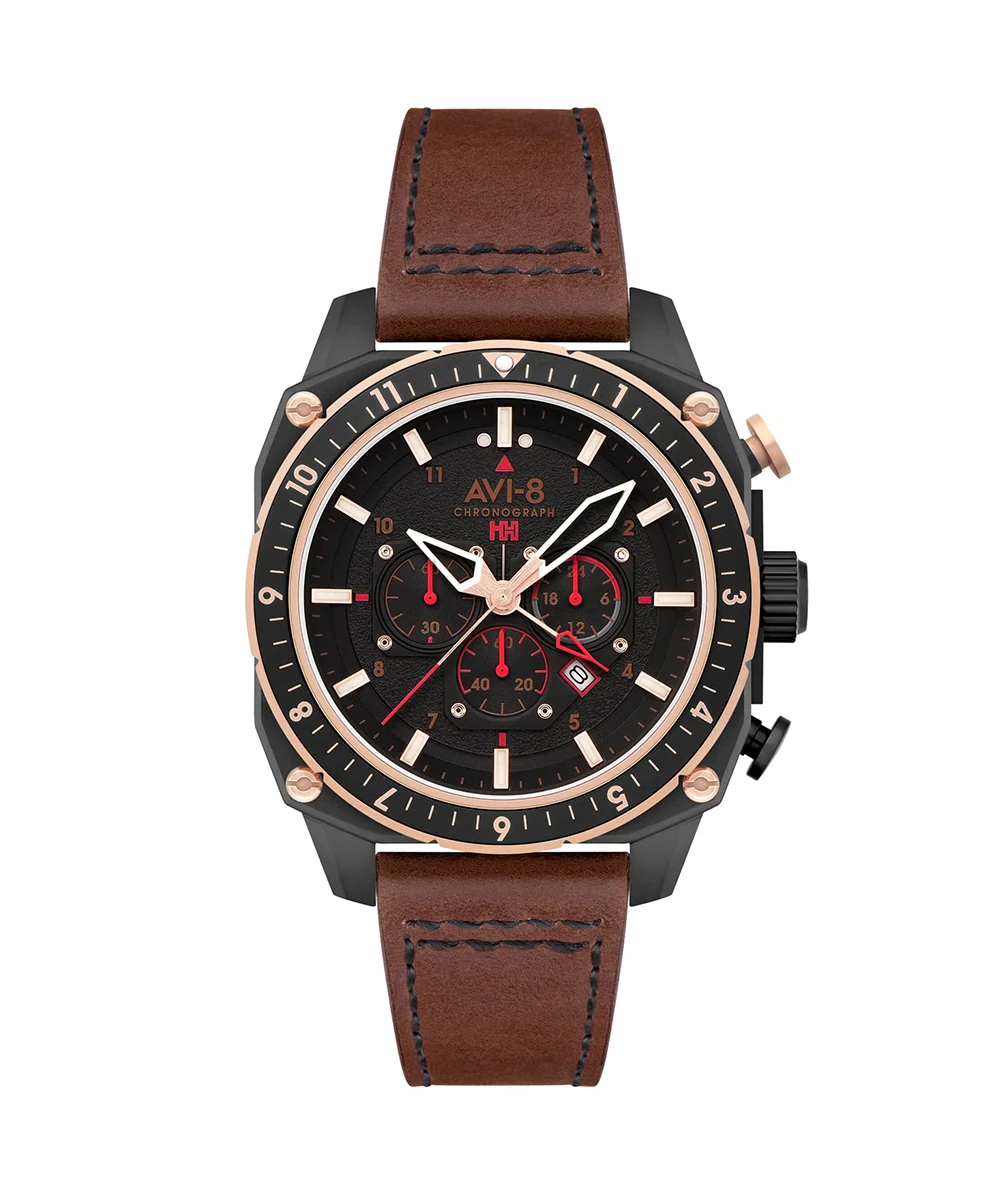 AVI-8 HAWKER ATLAS DUAL TIME CHRONOGRAPH JADE BLACK