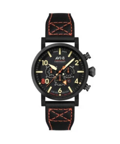 AVI-8 DAMBUSTER DUAL TIME CHRONOGRAPH LIMITED EDITION JET BLACK