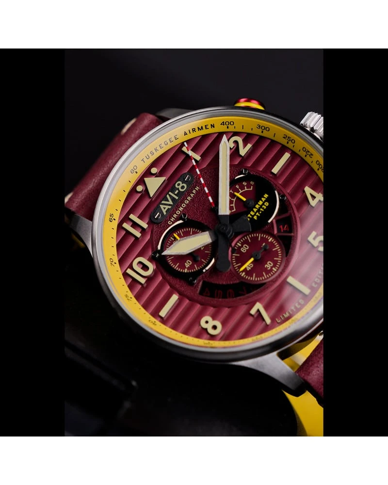 AVI-8 WATCH FLYBOY SPIRIT OF TUSKEGEE RED – Image 4