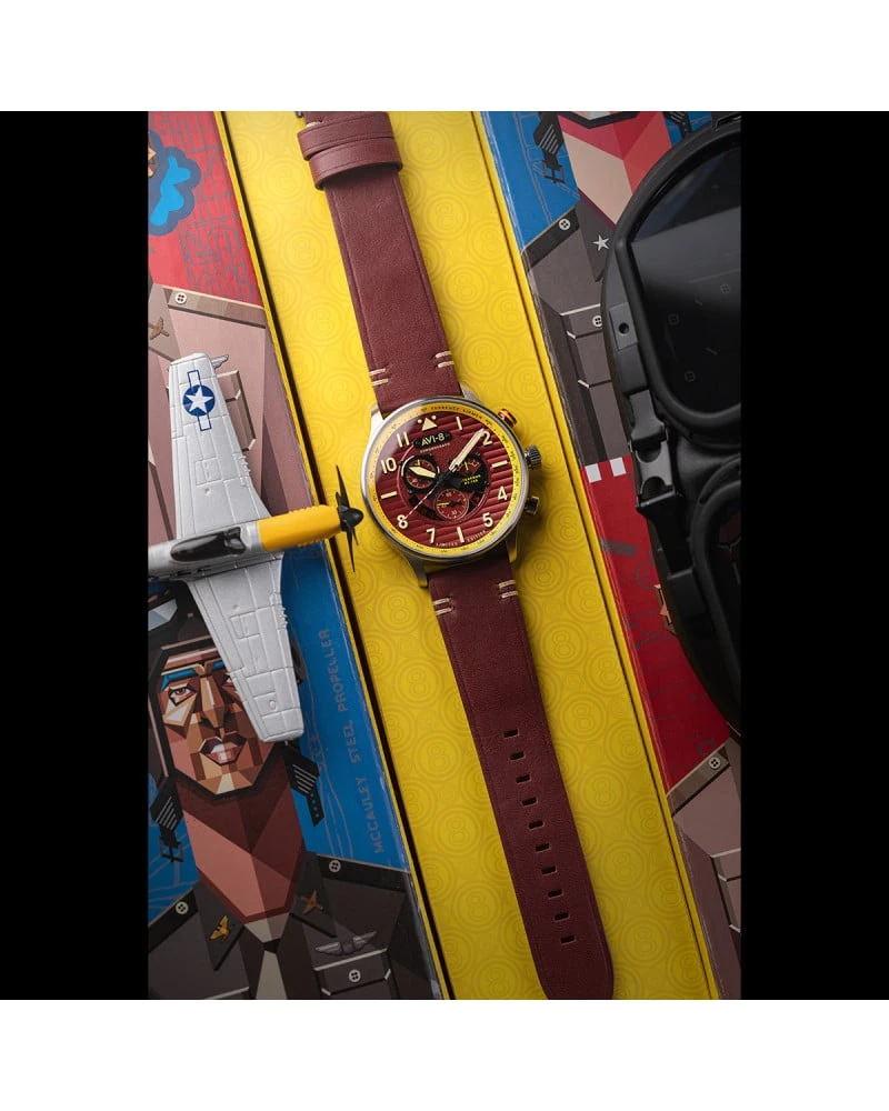 AVI-8 WATCH FLYBOY SPIRIT OF TUSKEGEE RED – Image 2