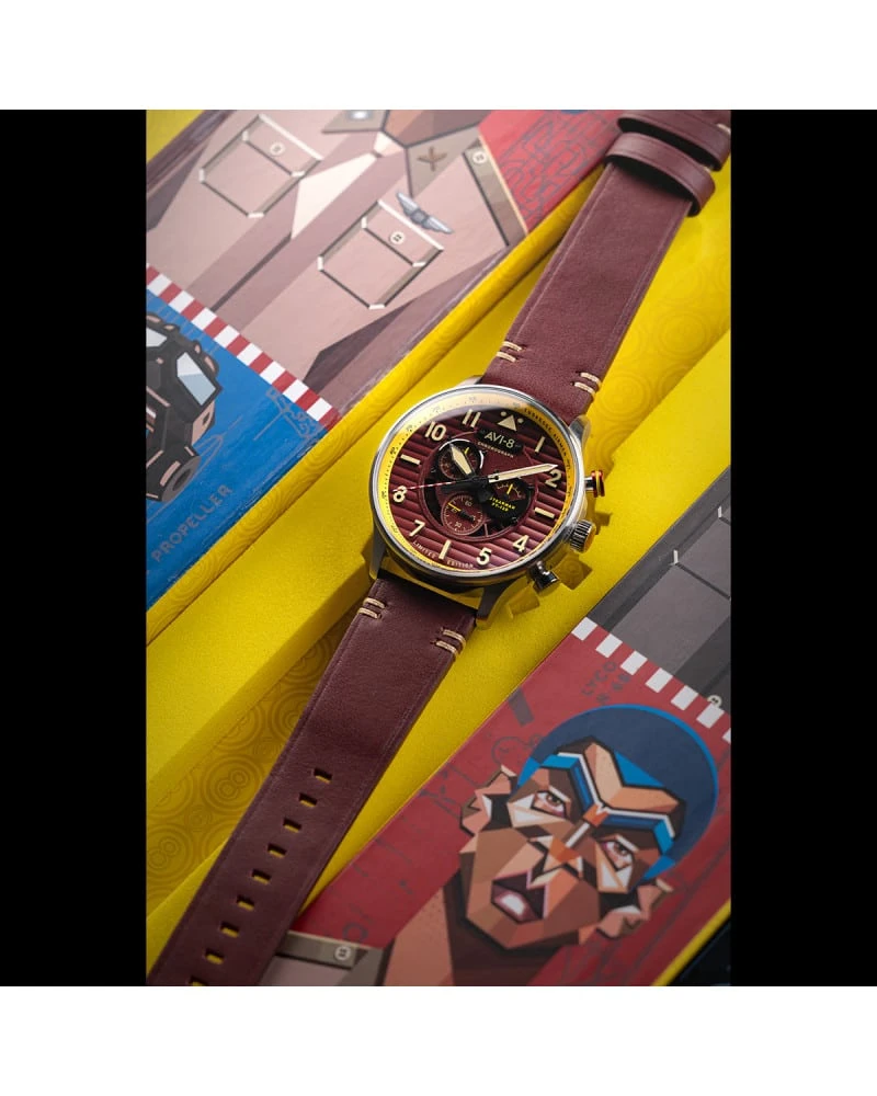 AVI-8 WATCH FLYBOY SPIRIT OF TUSKEGEE RED – Image 3