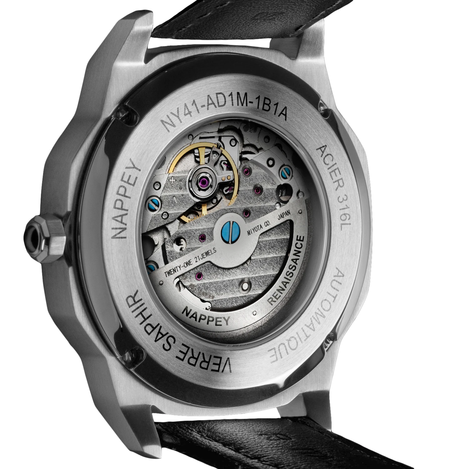 NAPPEY SKELETON SILVER AND WHITE LEATHER BROWN – Image 2