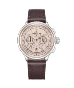 CERRUTI 1881 CERRUTI DERVIO QUARTZ BROWN LEATHER WATCH