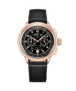 CERRUTI 1881 CERRUTI DERVIO QUARTZ BLACK LEATHER WATCH