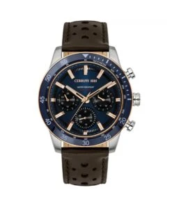 CERRUTI 1881 CERRUTI TURCHINO LEATHER BLUE DIAL WATCH
