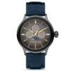 CERRUTI 1881 CERRUTI DERVIO QUARTZ BLUE LEATHER WATCH