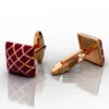 DUVERNET ROSE GOLD AND GARNET CUFFLINK