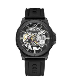 KENNETH COLE AUTOMATIC SKELETON BLACK 45MM