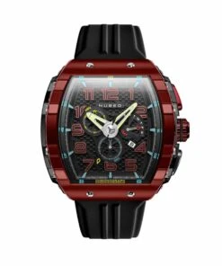 NUBEO WATCH MAGELLAN RETROGRADE CHRONOGRAPH CRIMSON RED