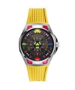NUBEO WATCH OAO AUTOMATIC SPACE INVADERS LIMITED EDITION SOLAR YELLOW