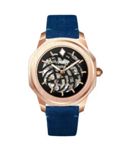 NAPPEY SKELETON ROSE GOLD AND BLACK SUEDE BLUE