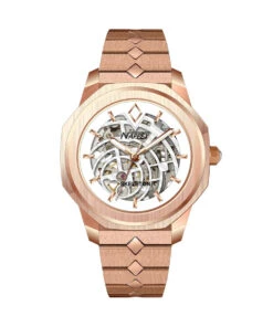 NAPPEY SKELETON ROSE GOLD AND WHITE STEEL