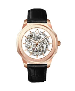 NAPPEY SKELETON ROSE GOLD AND WHITE LEATHER BLACK