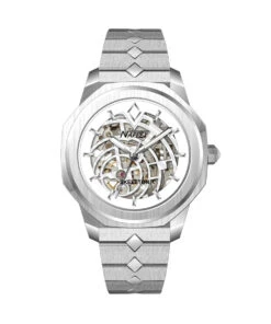 NAPPEY SKELETON SILVER AND WHITE STEEL