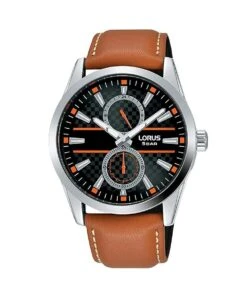 LORUS MEN’S BROWN LEATHER WATCH