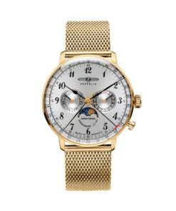 ZEPPELIN LZ129 HINDENBURG STEEL MOON PHASE WATCH