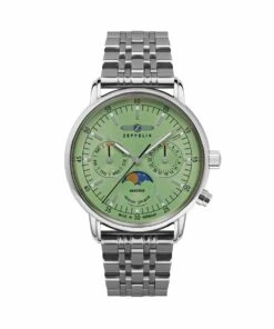 ZEPPELIN LZ14 MARINE LADY MOON PHASE GREEN STEEL