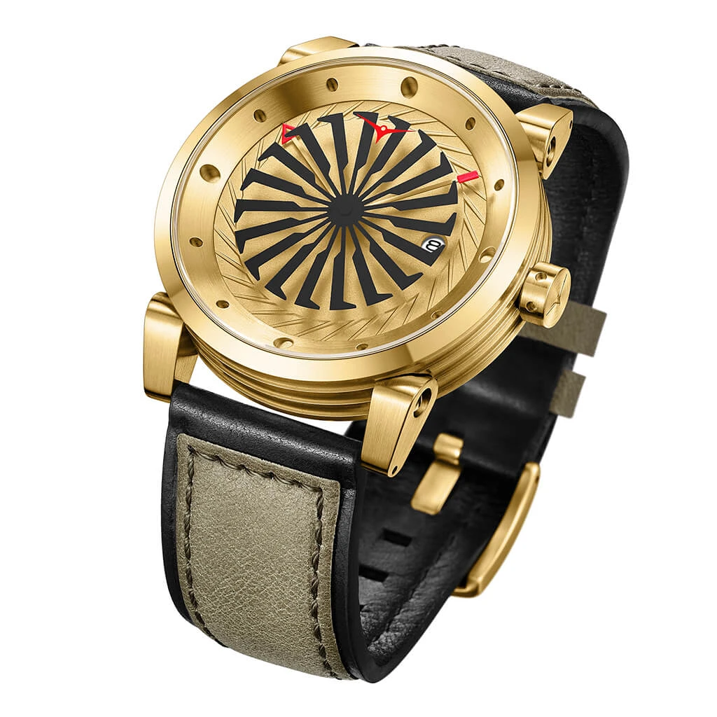 ZINVO WATCH BLADE GOLD BROWN LEATHER – Image 4